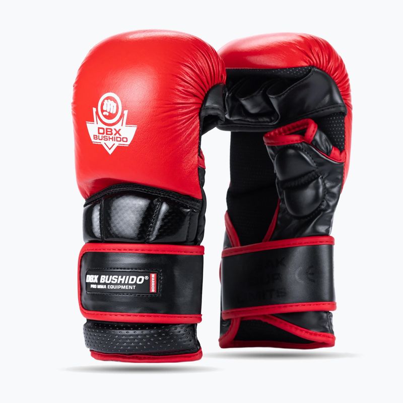 Grapplingové rukavice DBX BUSHIDO MMA Premium black/red 2