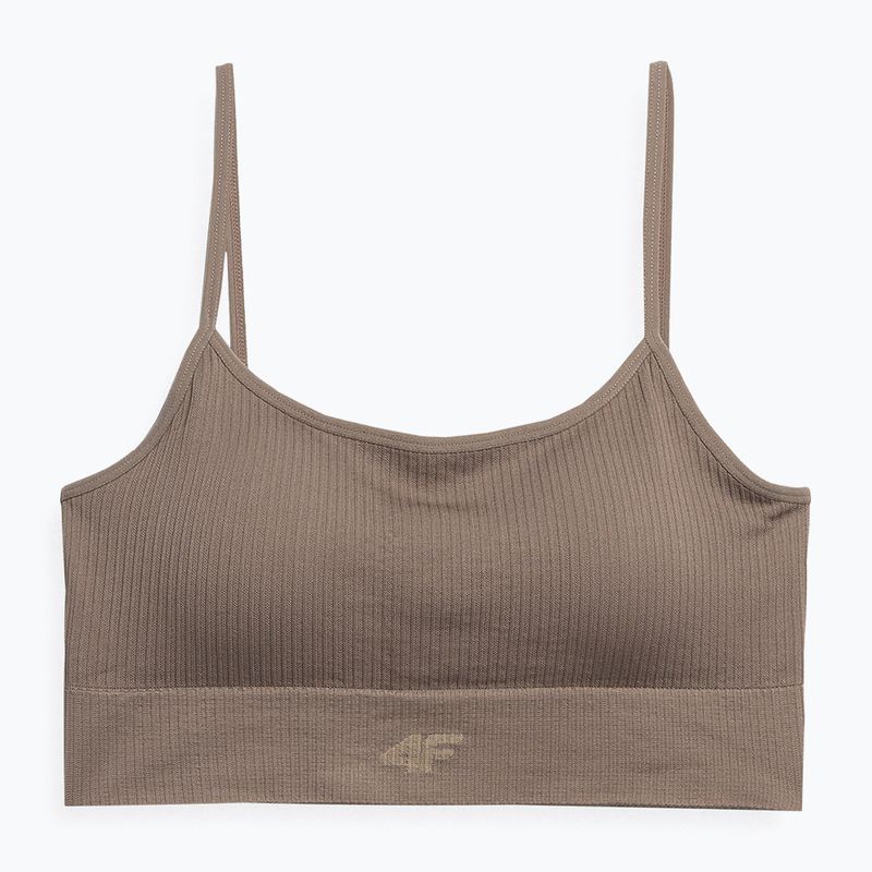 Dámská fitness podprsenka 4F světle hnědá 4FSS23USBAF031-82S