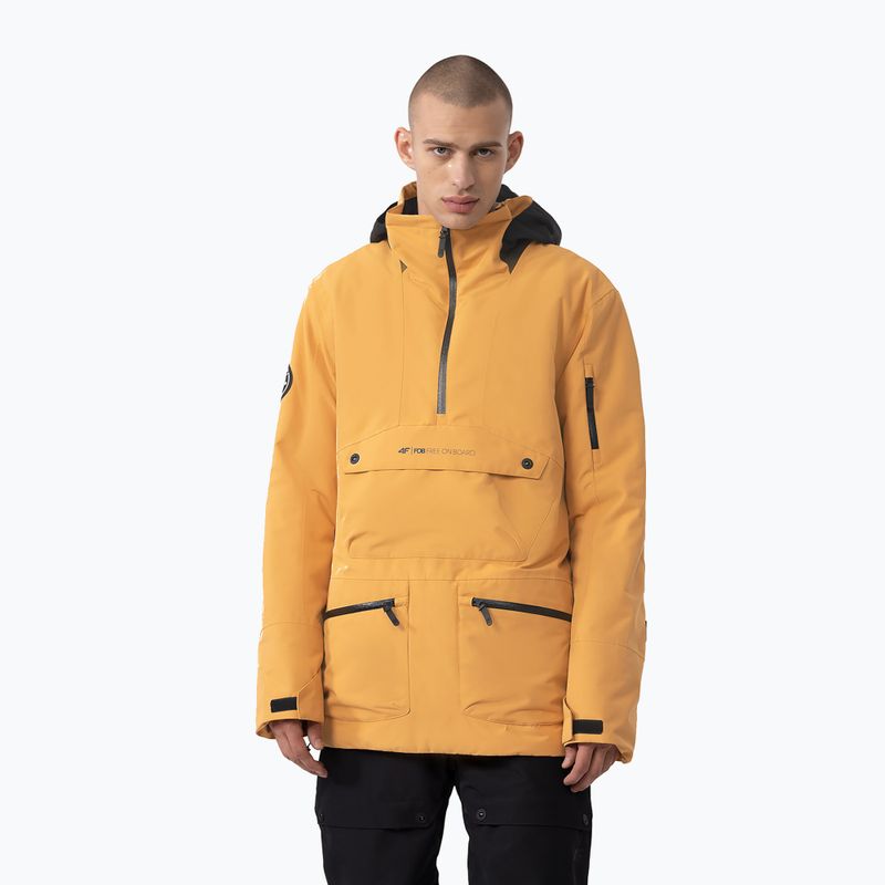 Pánská snowboardová bunda 4F M290 oranžová