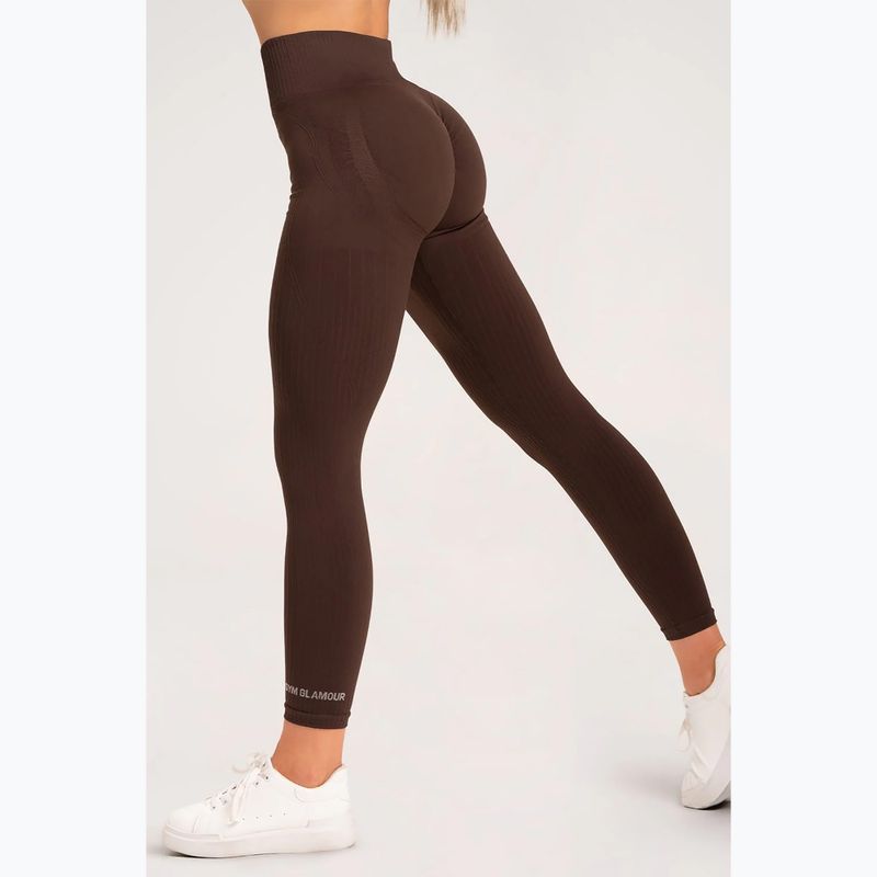 Dámské legíny Gym Glamour push up chocolate brown 370 5