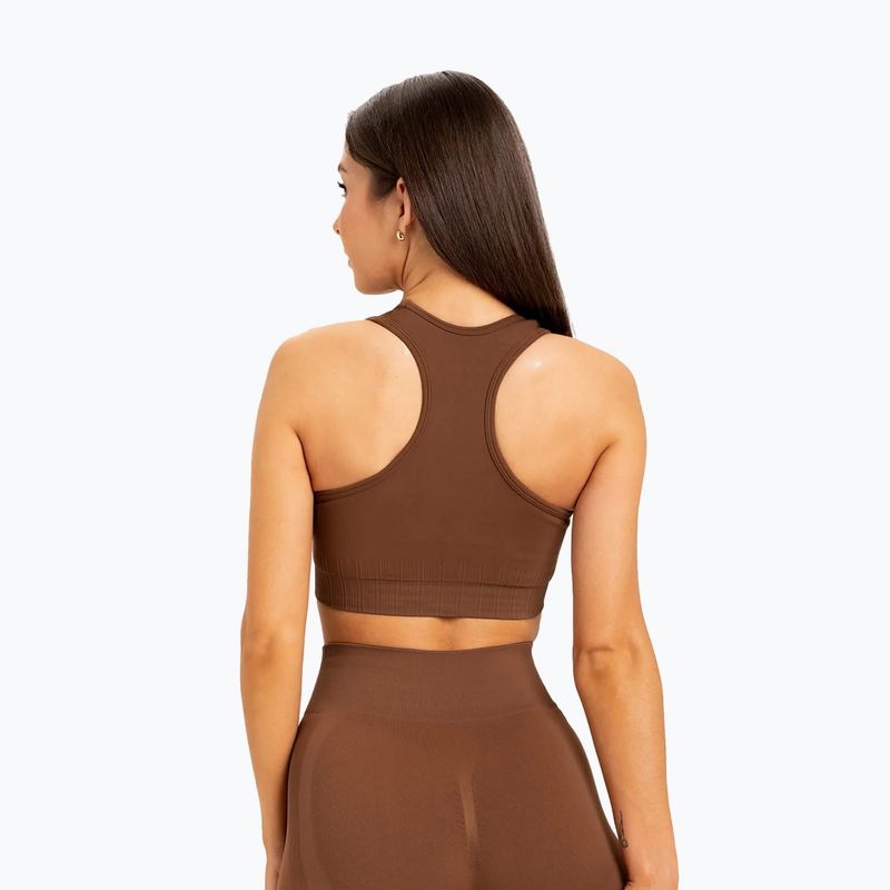 Fitness podprsenka Gym Glamour push up hnědá 373 2