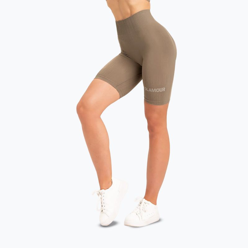 Dámské tréninkové šortky Gym Glamour Bikery push up béžové 316 11