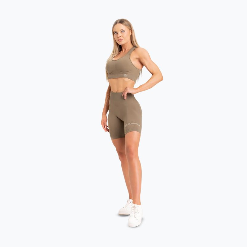 Dámské tréninkové šortky Gym Glamour Bikery push up béžové 316 12