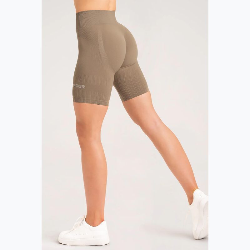 Dámské tréninkové šortky Gym Glamour Bikery push up béžové 316 14