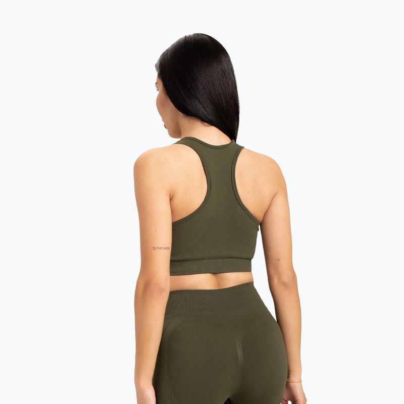 Fitness podprsenka Gym Glamour push up tmavě zelená 401 2