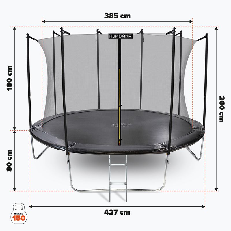 HUMBAKA Eco 427 cm černá ECO-14' Trampolíny 17
