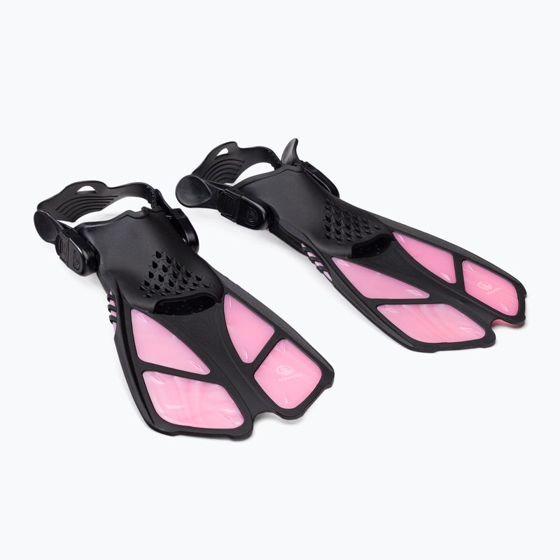 Dětský šnorchlovací set  AQUASTIC Maska + Ploutve - Šnorchl růžový MSFK-01SR 2