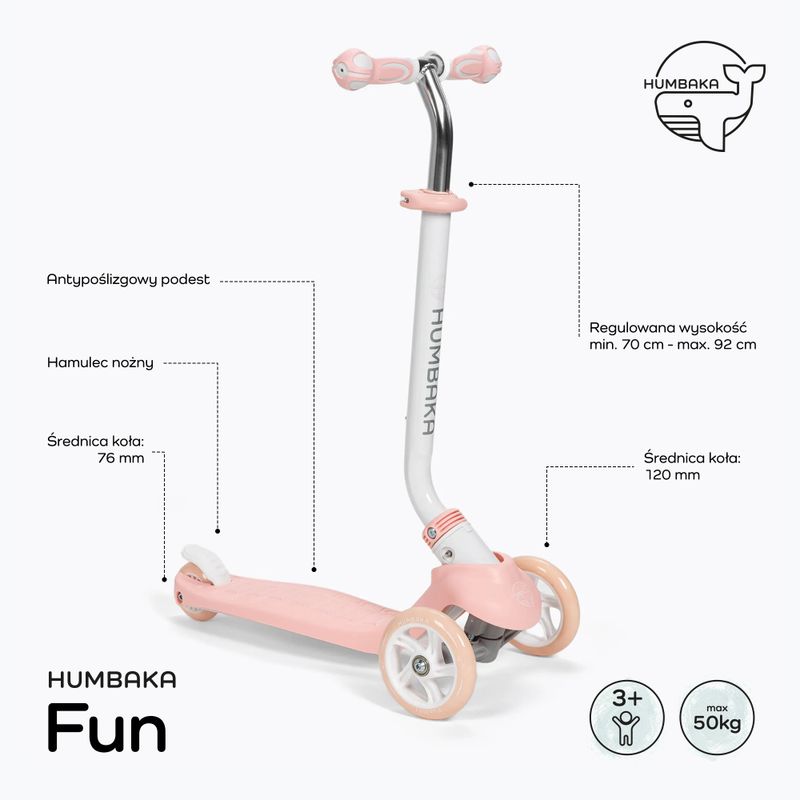 Dětská koloběžka HUMBAKA Fun růžová KS001 2