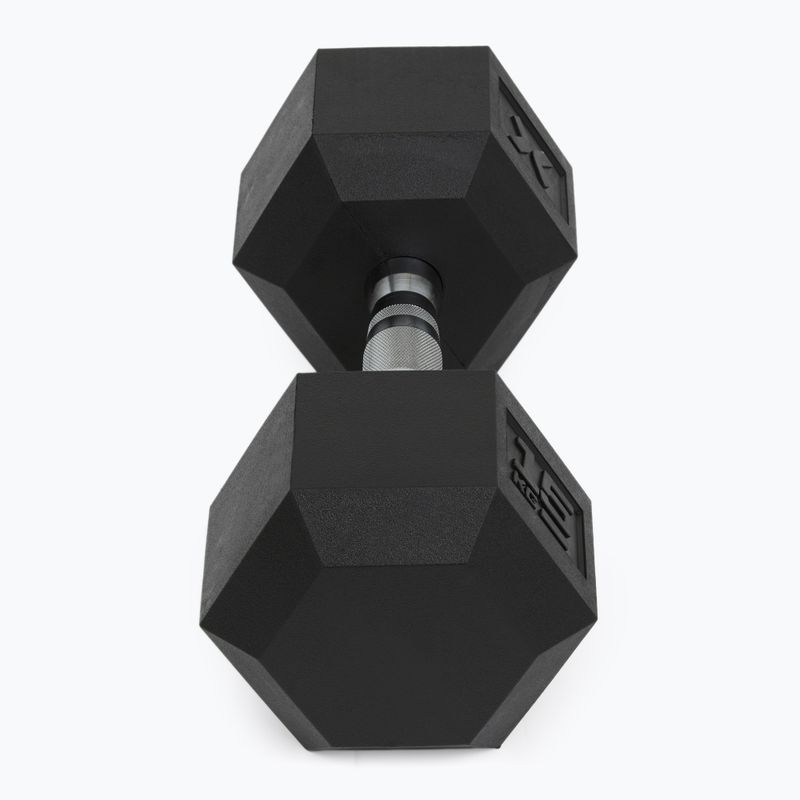 Pogumovaná činka XTREXO Hex HXD150 15 kg 3