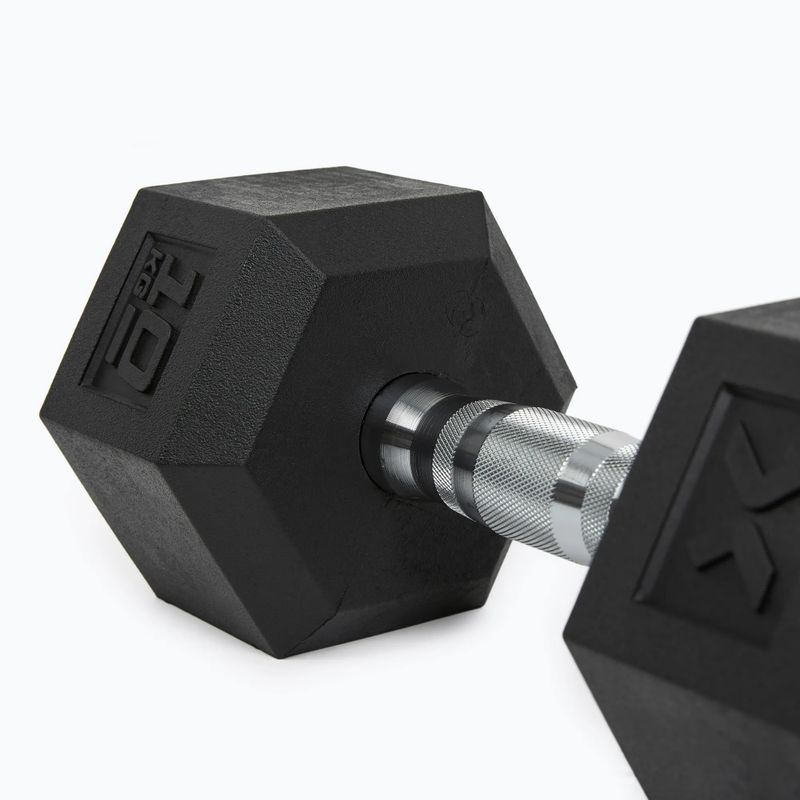Pogumovaná činka XTREXO Hex HXD100 10 kg 5