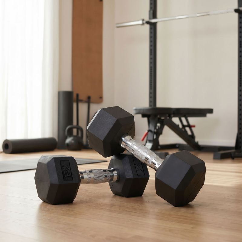 Pogumovaná činka XTREXO Hex HXD75 7.5 kg 3