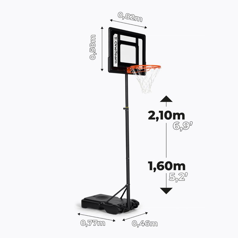 Dětský basketbalový koš OneTeam BH03 černý OT-BH03 9