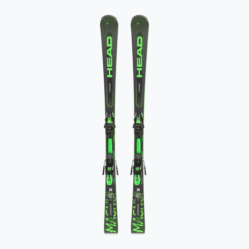 Sjezdové lyže HEAD Supershape e-Magnum SW SF-PR + PRD 12 black/neon green