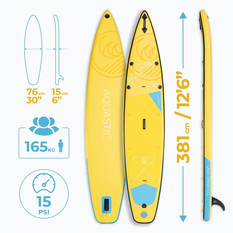 Deska SUP AQUASTIC Touring 12'6" žlutá 18