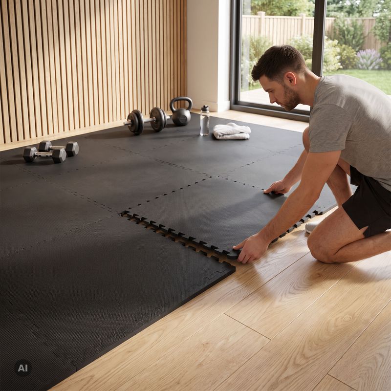 Ochranná podložka XTREXO Puzzle 6 částí černá 7
