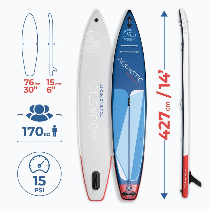 Prkno SUP AQUASTIC Touring Pro 14’0" modrá 17