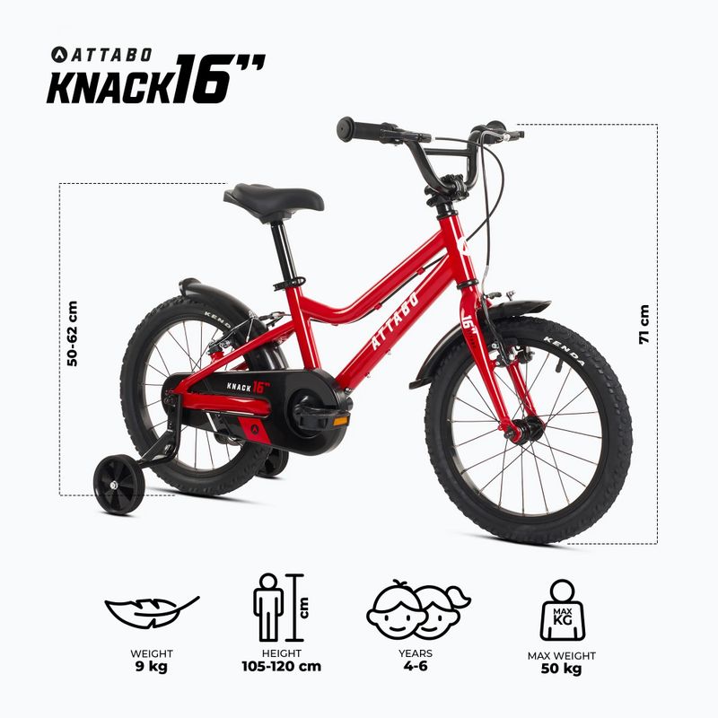 Dětské kolo ATTABO KNACK 16" red 2