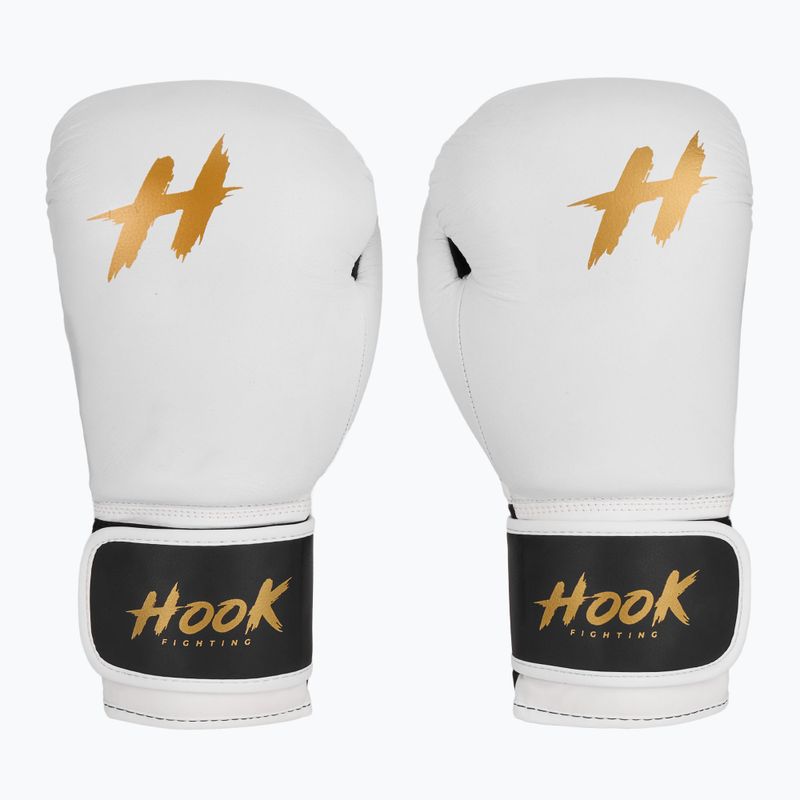 Kožené boxerské rukavice HOOK FIGHTING Ready to Fight white 2