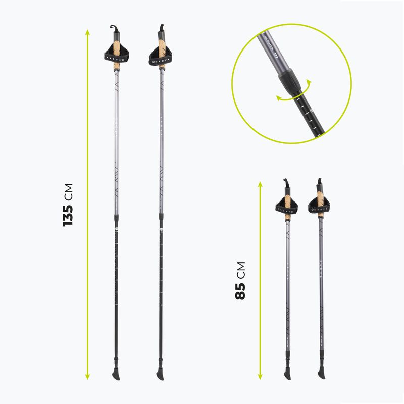 Hůlky na nordic walking KADVA Aruku nastavitelné černé 2