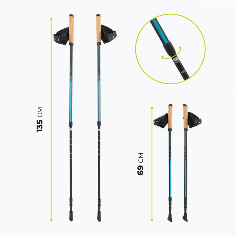 Hůlky na nordic walking KADVA Luna nastavitelné modré 2