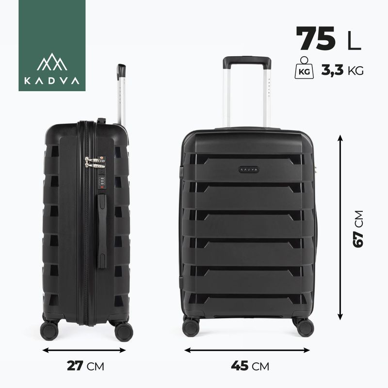 Cestovní kufr KADVA Cayes 75 l černý 3