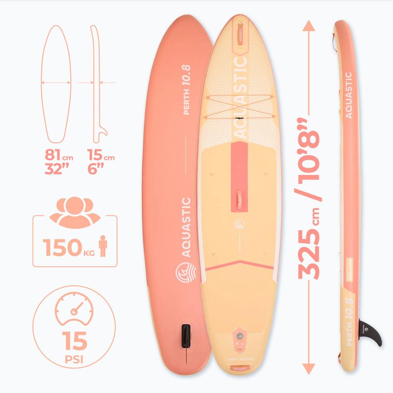 Sada paddleboard SUP nafukovací AQUASTIC Perth 10'8" allround orange 16