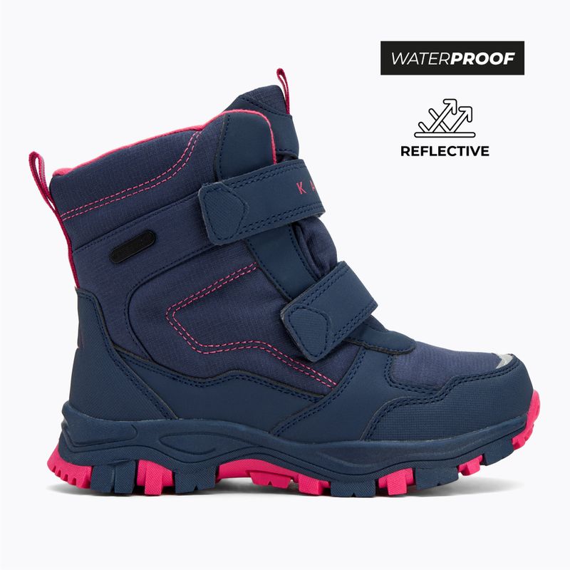 Dětské sněhule KADVA Snowey Mid WaterProof modrá/fuchsie 2