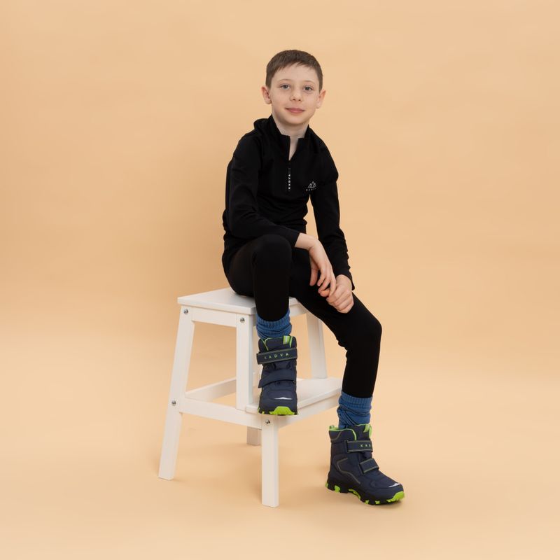 Dětské sněhule KADVA Snowey Mid WaterProof modro/zelené 3