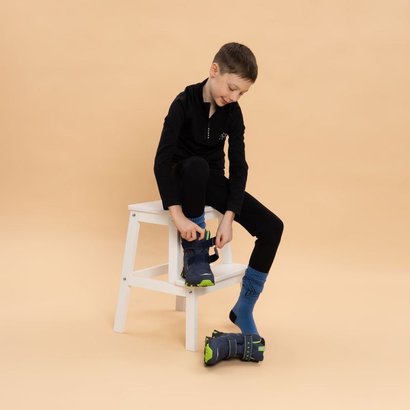 Dětské sněhule KADVA Snowey Mid WaterProof modro/zelené 10