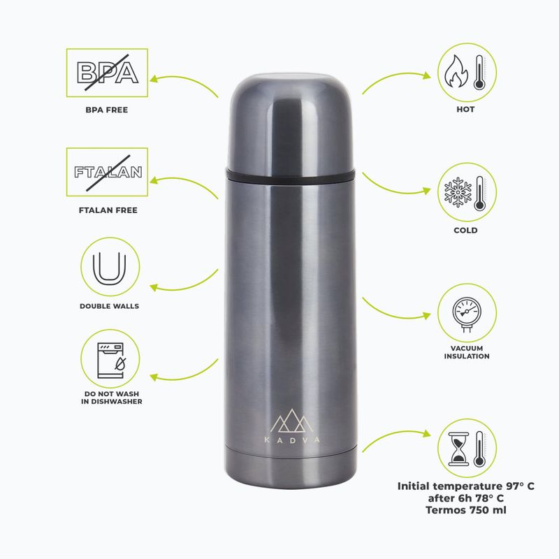 Termos KADVA Vulcan 750 ml stříbrný 2