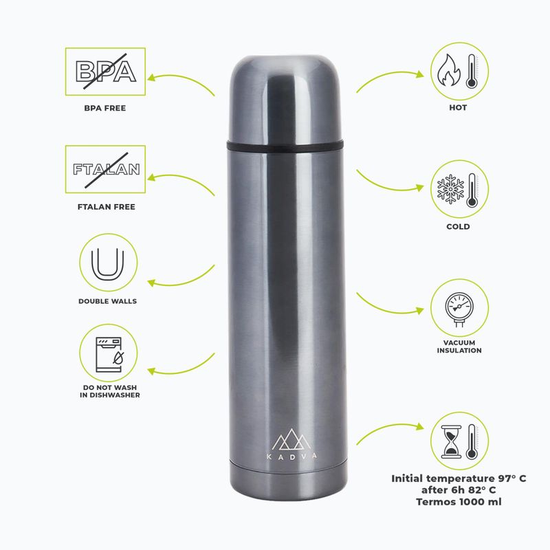 Termos KADVA Vulcan 1000 ml stříbrný 2