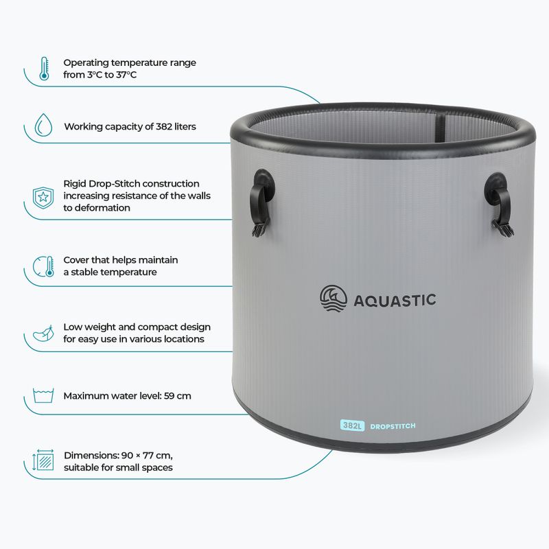 Bazén na otužování AQUASTIC BrrFree 382 l dropstitch grey 8