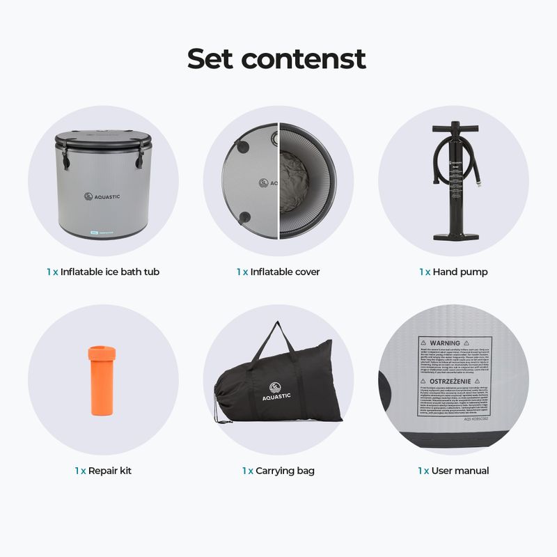 Bazén na otužování AQUASTIC BrrFree 382 l dropstitch grey 9