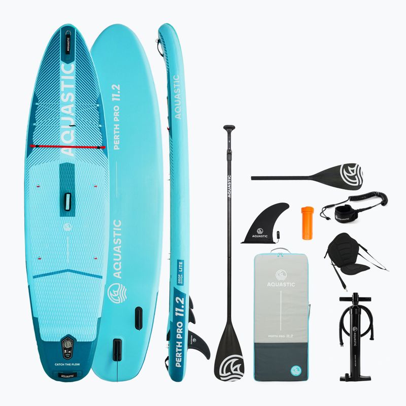 Sada paddleboard SUP nafukovací AQUASTIC Perth Pro 11'2" all-round green