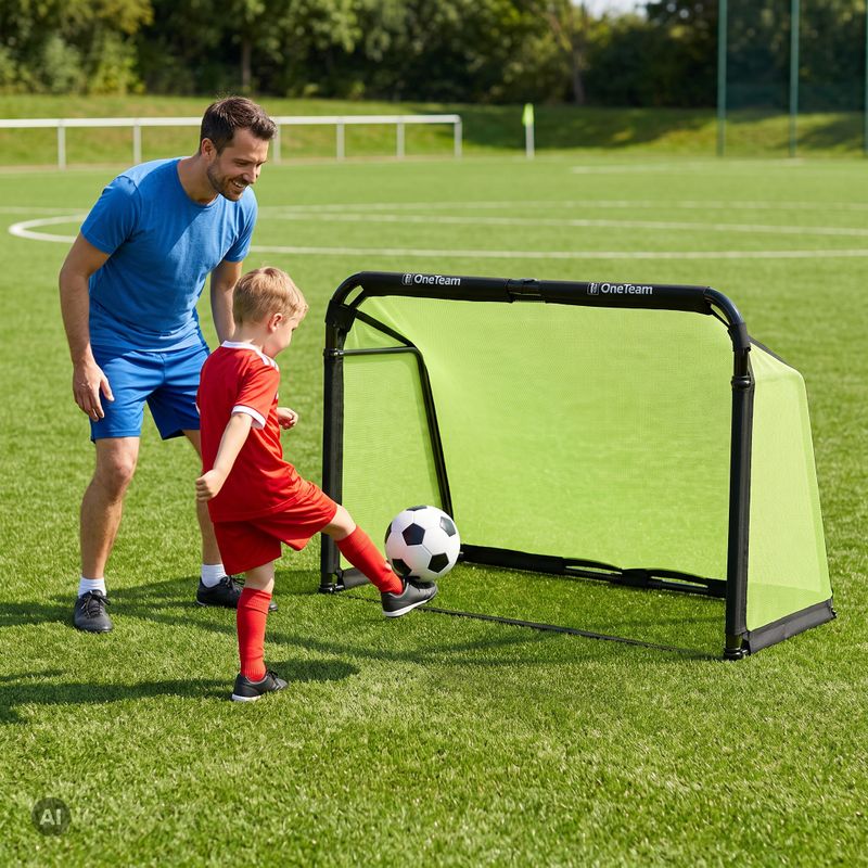Fotbalová branka OneTeam SWIFTGOAL 180 x 120 cm foldable black/green 2