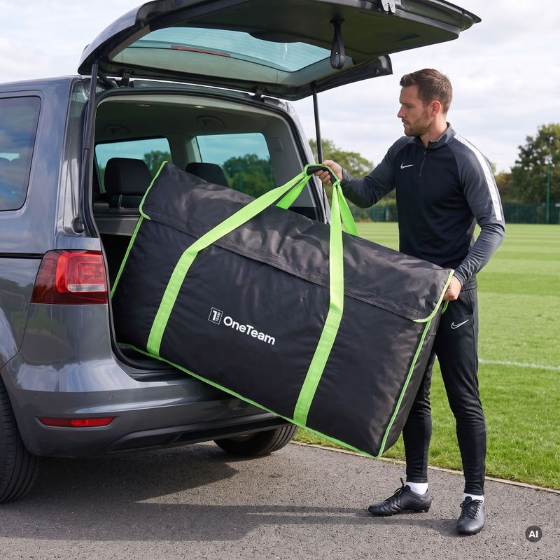 Taška na přenášení branky OneTeam Swiftgoal 180 x 120 cm černá/zelená 4