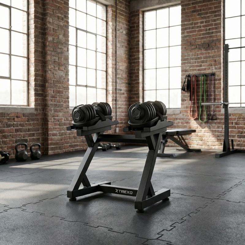 Stojan na nastavitelné činky XTREXO black 3