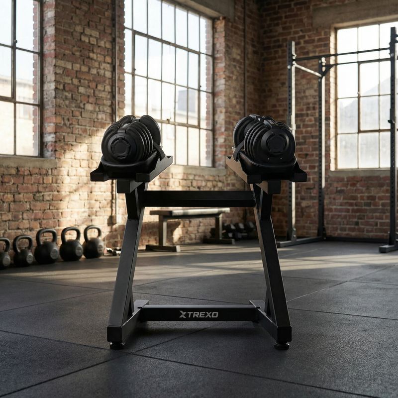 Stojan na nastavitelné činky XTREXO black 4