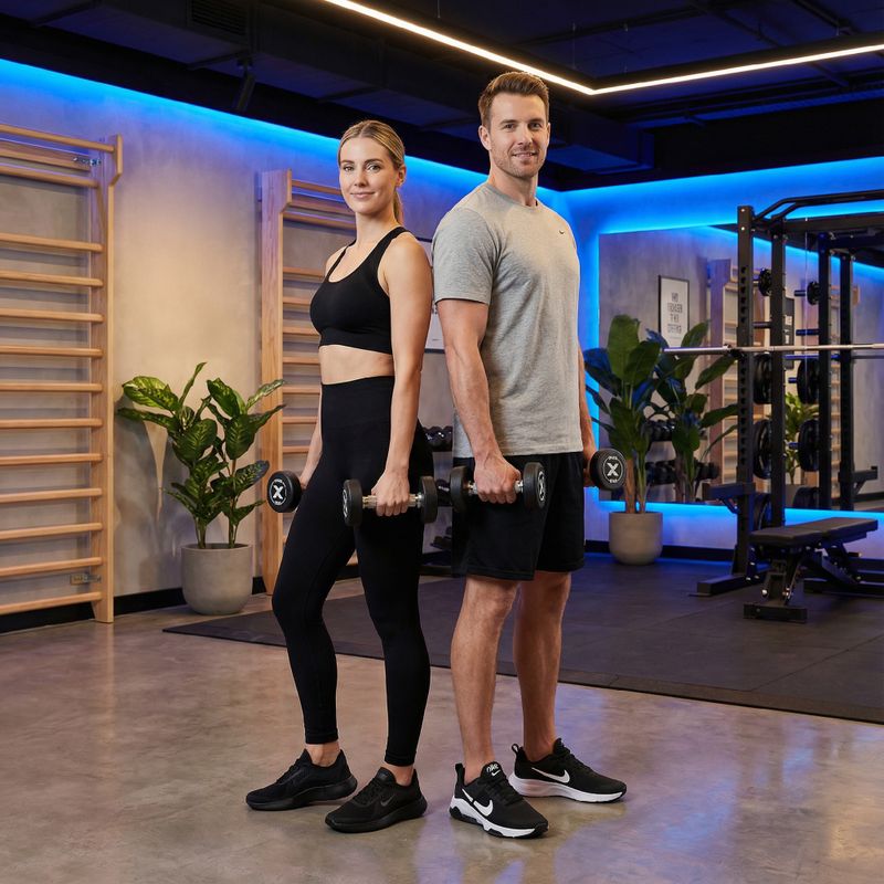 Pogumovaná litinová činka XTREXO Pro 2 kg black 4