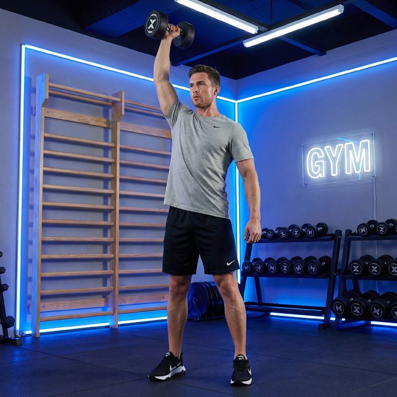 Gumová litinová činka XTREXO Pro 10 kg black 6