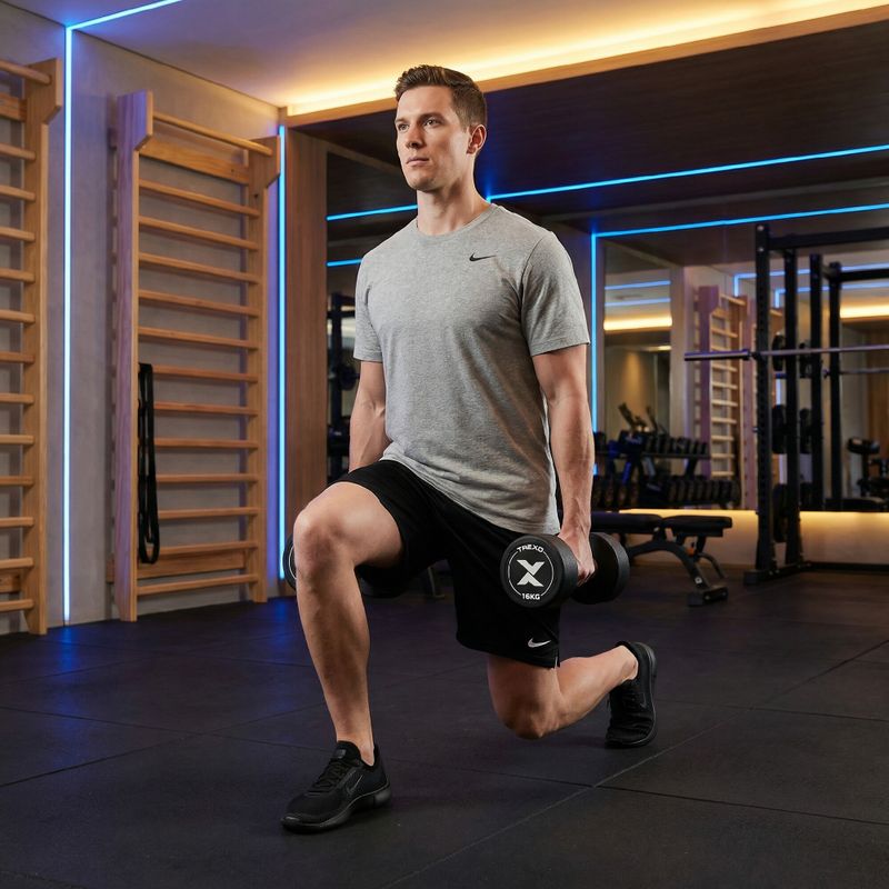 Gumová litinová činka XTREXO Pro 16 kg black 4