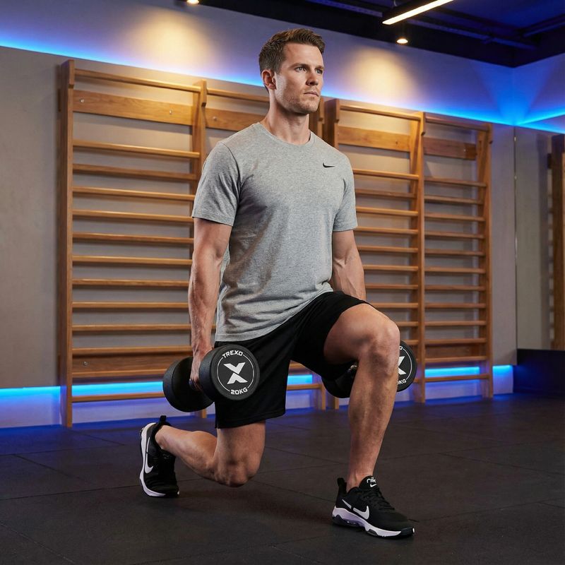 Gumová litinová činka XTREXO Pro 20 kg black 4