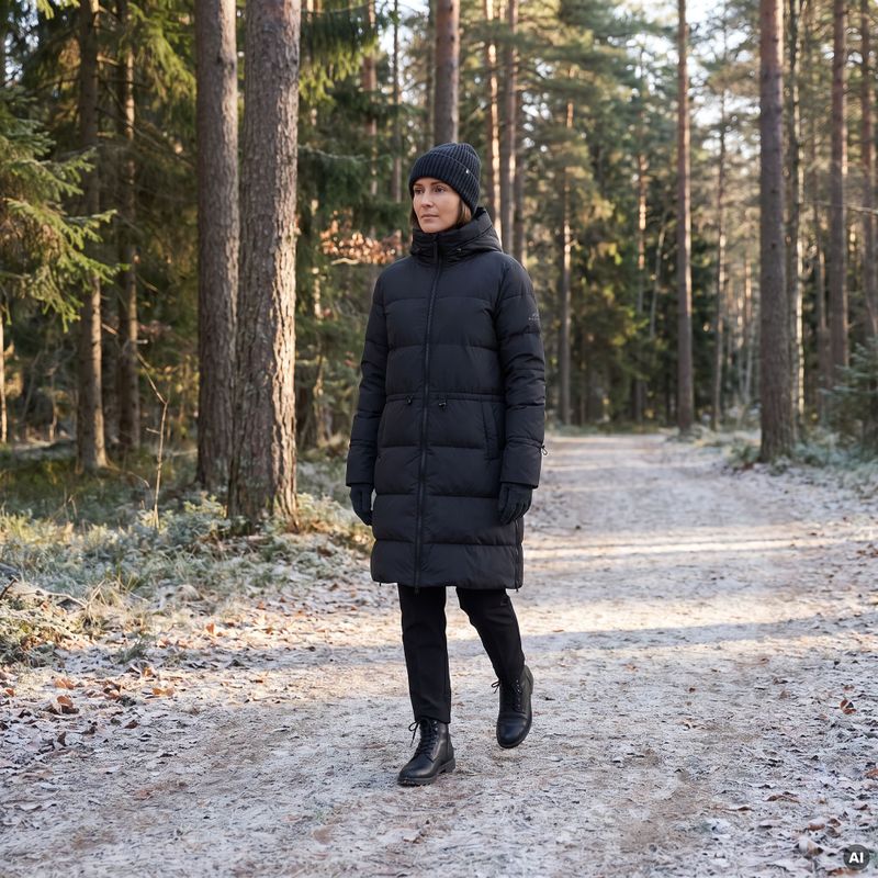 Płaszcz ocieplany damski Ravina KADVA ECO czarny 6