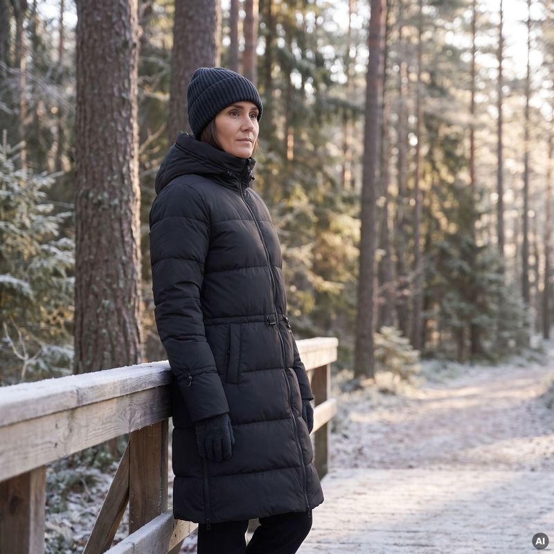 Płaszcz ocieplany damski Ravina KADVA ECO czarny 7