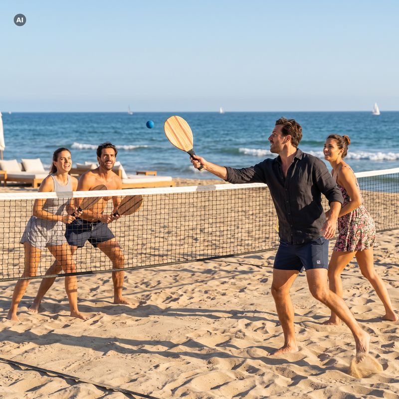 Sada na plážový tenis OneTeam Beach Play hnědá 2