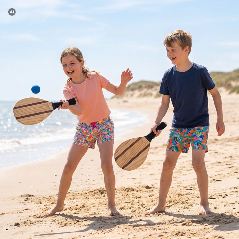 Sada na plážový tenis OneTeam Beach Play hnědá 3