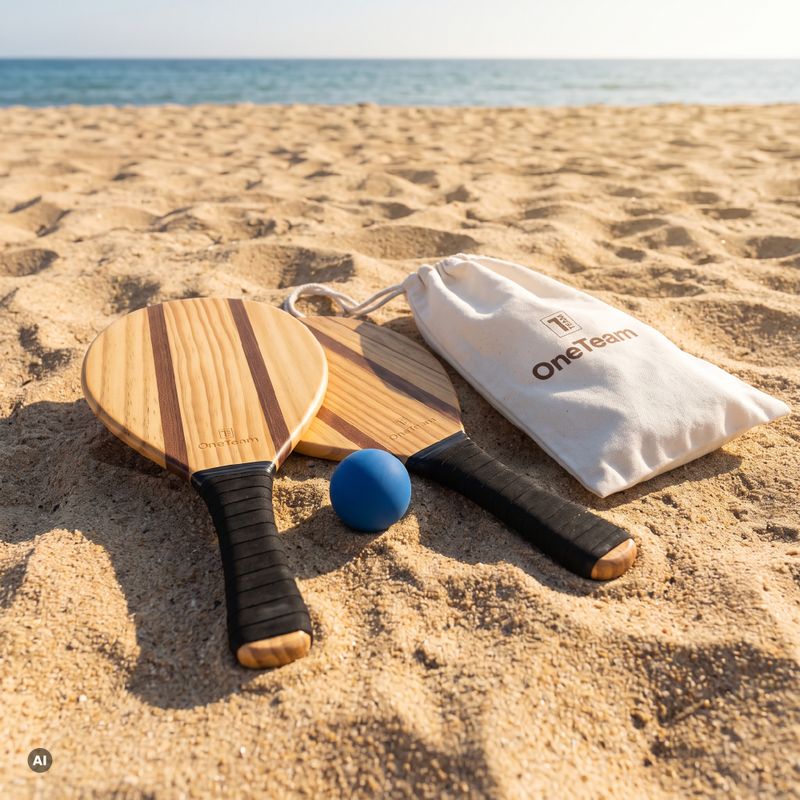 Sada na plážový tenis OneTeam Beach Play hnědá 4