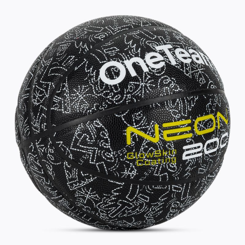 Basketbalový míč OneTeam Black neon size 7 2