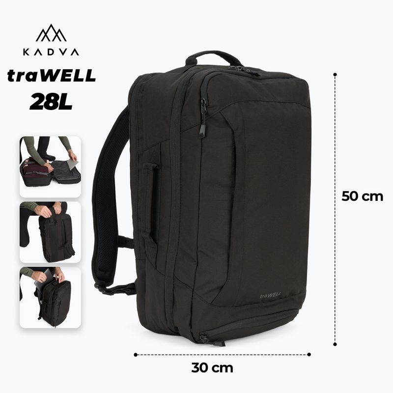 Turistický batoh Kadva traWELL 28 l czarny 2