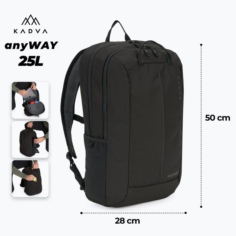 Turistický batoh KADVA anyWAY 25 l černý 2
